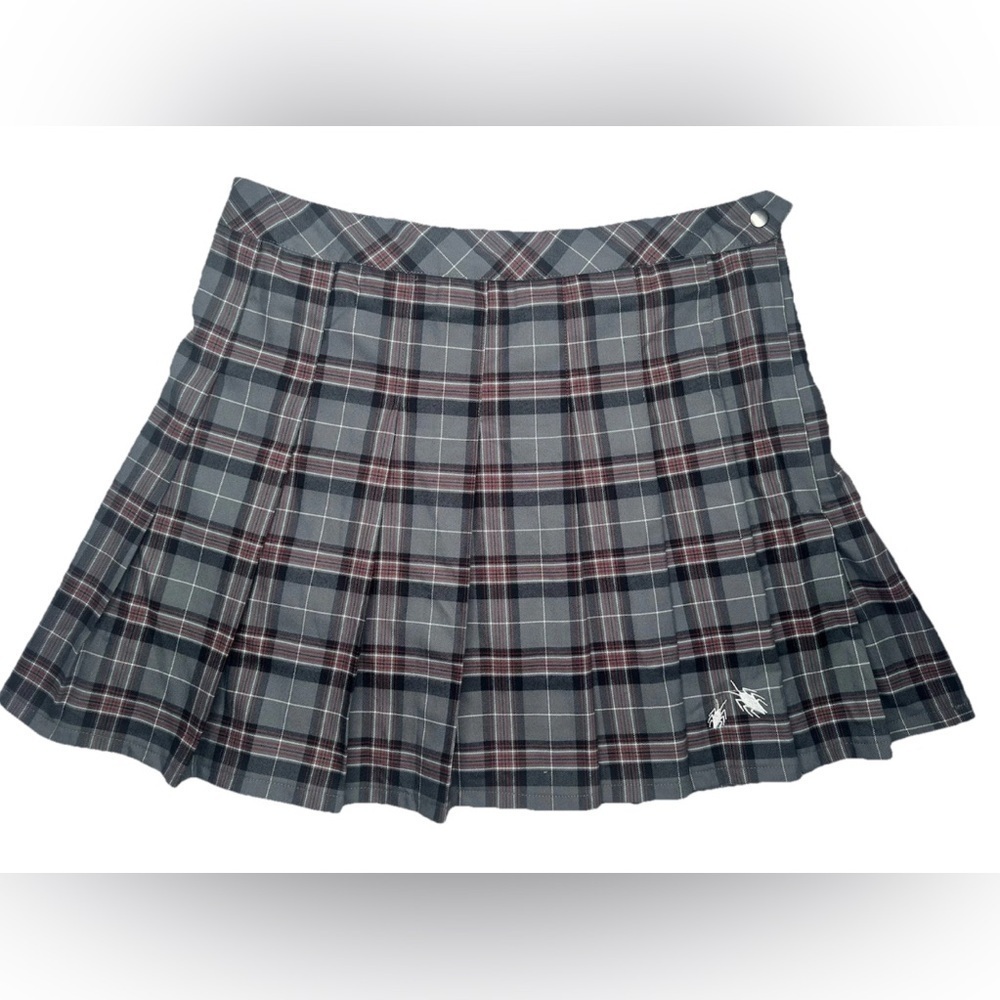 Beetlejuice Astrid Gray Plaid Skirt Uniform Size XL Skort Pleated Women